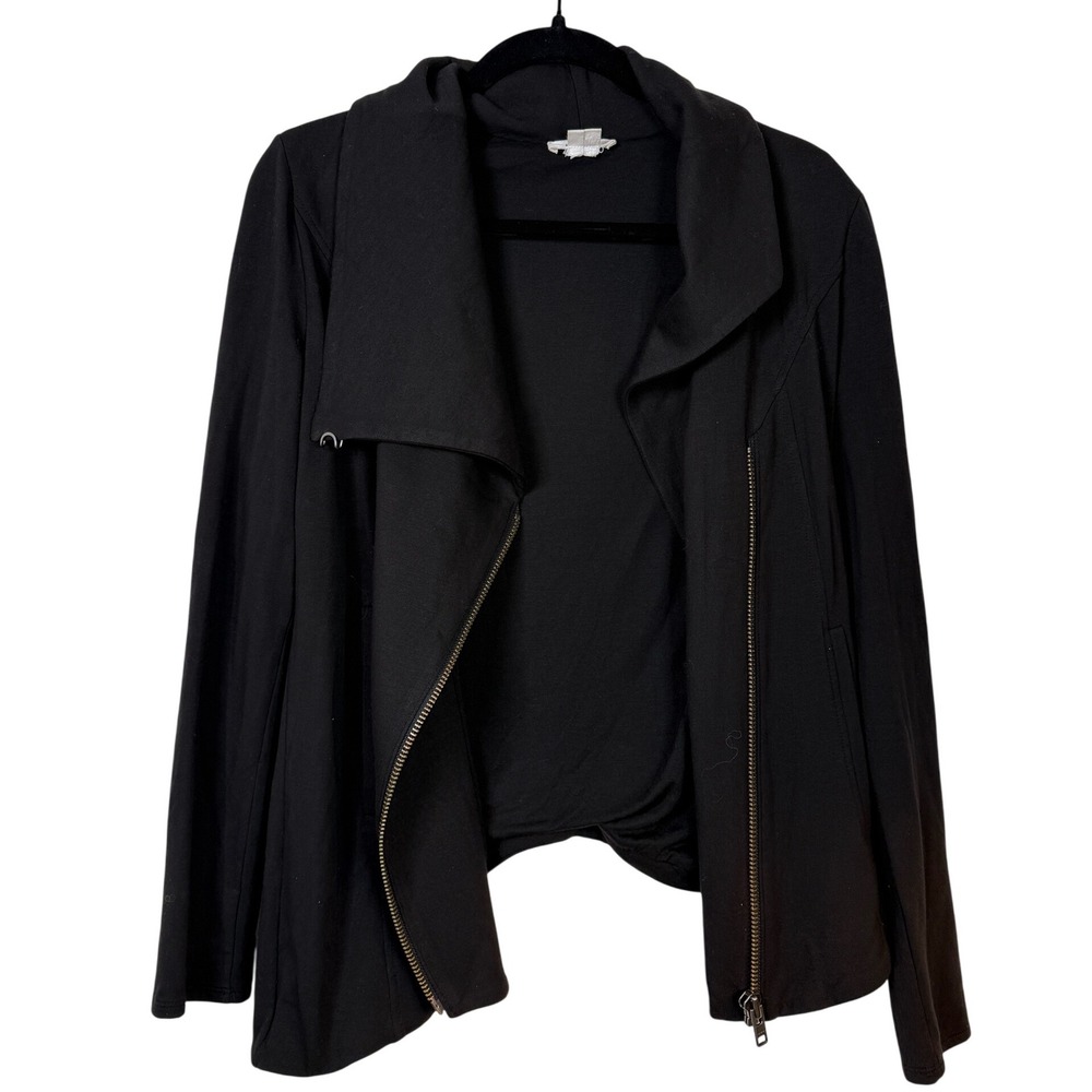 Helmut Lang Villous Asymmetrical Stretch Knit Jacket Black Womens Size S - Picture 3 of 8